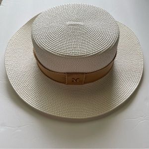 Flat Top Summer Hat Luxury Letter M